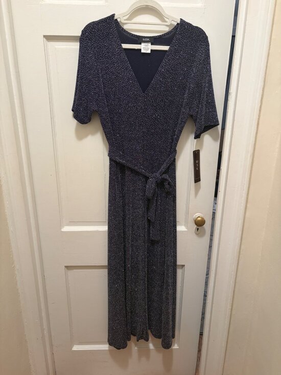 MSK Dresses & Skirts - MSK NWT Navy Sparkly Maxi Dress – Size XL